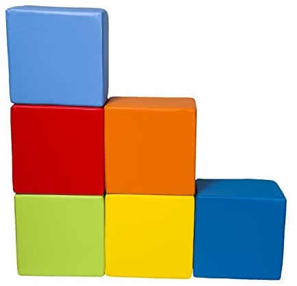 Velinda 6 Großbausteine Softbausteine Schaumstoffbausteine Spielbausteine Quader-Set (Farbe: mix1)