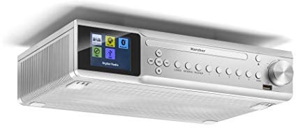 Karcher RA 2060D-S - Unterbau-Küchenradio mit CD-Player, DAB+ / UKW-Radio, Unterbauradio mit Bluetooth, Digitalradio mit Wecker, Farbdisplay, USB-Anschluss, 30 Senderspeicher, inkl. Fernbedienung