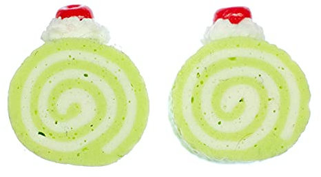 Miniblings Biskuitrolle Ohrstecker Stecker Ohrringe Kuchen Biskuit Biscuit GRÜN - Handmade Modeschmuck I Ohrringe Stecker Ohrschmuck