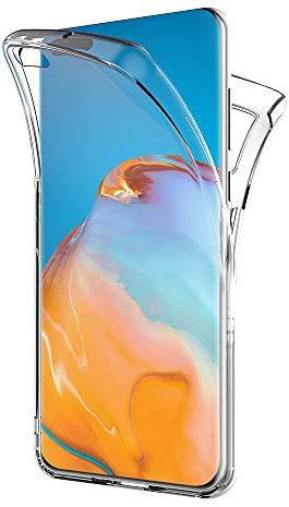 AICEK Hülle Compatible Huawei P40 360°Full Body Transparent Silikon Schutzhülle für Huawei P40 Case Durchsichtige TPU Bumper P40 Handyhülle (6,58 Zoll)