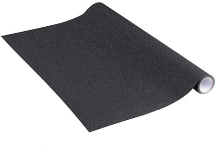 Venilia Adesiva con Glitter, 45 cm x 2 m, Spessore 100 μ, autoadesiva per mobili, Carta da Parati, Pellicola da Cucina, PVC Senza ftalati, Made in EU, Nero, 45cm x 2m