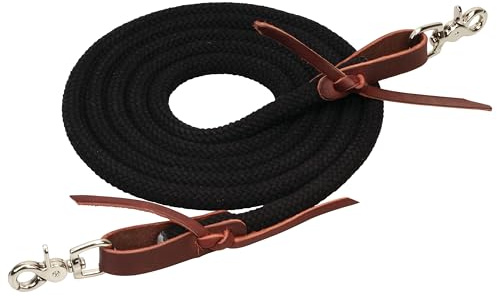 Weaver Leather EcoLuxe Round Trail Rein, 1/2 W x 10' L, Black