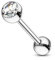 viva-adorno Barbell Piercing Stab Zungenpiercing Ohrpiercing Stecker Hantel Chirurgenstahl 316L beschichtet Zirkonia Z309, silber