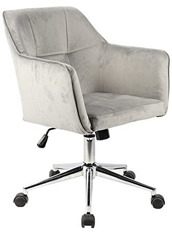 SVITA Jake Bürostuhl Konferenzstuhl Drehstuhl Chefsessel Höhenverstellung Samtbezug Grau