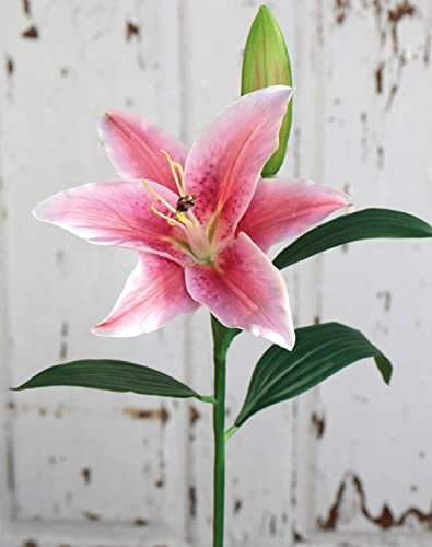artplants.de Giglio tigrato Artificiale FILICE, Rosa, 50cm, Ø17cm - Giglio tigrato Tessile
