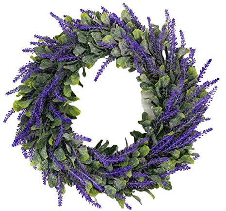 Künstliche Frühlingskränze für Haustür,türkranz frühling Lavendelkranz für Frühlings Sommer Heimdekoration, türkranz handgefertigter Blumenkranz für Wand und Fenster türkranz ganzjährig (C)