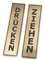 Ziehen Drücken - goldfarben - Türschilder für Geschäfte,Restaurant, Bar, Hotel, Schule, Café, 1,6 mm dickes Material, langlebig, reißfest
