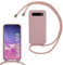 MBSLFY Silikon Handykette für Samsung Galaxy S10 Hülle mit Band,Silikon Necklace Handyhülle mit Abnehmbar Kordel zum Umhängen Stossfest Bumper Handy Schutzhülle für Samsung Galaxy S10, Hell Pink