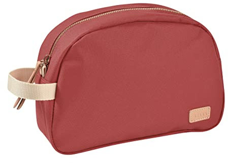 BÉABA, Trousse de toilette Bebe, Trousse de Soin bebe, Sac Geneve, Tissu Impermeable, 2 poches intérieures, Terracotta