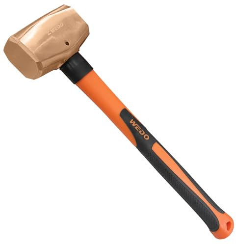 WEDO Non-Sparking Club Hammer 4Lb Weight, Spark-free Safety Club Hammer, Beryllium Copper, DIN Standard, BAM & FM Certificate