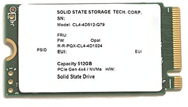 SSSTC SSD 512GB M.2 2242 42mm NVMe PCIe 4.0 CL4-4D512-Q79 Solid State Drive SED Opal Encryption per Lenovo Dell HP Laptop Ultrabook
