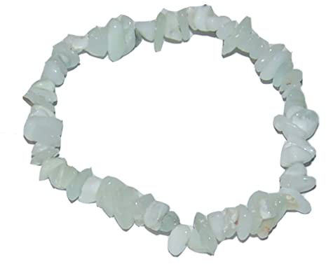 Janni-Shop-Trommelsteine Opal weiß Splitter Armband ca. 19-20 cm auf Stretchband
