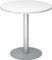 bümö Besprechungstisch, Esstisch klein, Tisch rund 80 cm - Kleiner Esstisch weiß, Rundtisch Esstisch 2 Personen mit Holz-Platte, Säule aus Metall in Silber, Konferenztisch, Bistrotisch