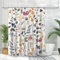 Amaredom Rideau de douche à motif floral d'encre, rideau de douche à fleurs colorées pour salle de bain, ensemble de rideau de douche en tissu imperméable, décoration de salle de bain avec 12 crochets