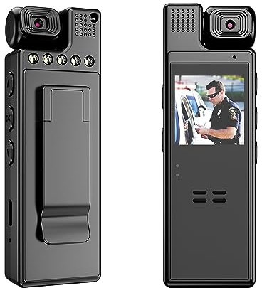 HYCENCY 64G Body Camera with Video and Audio Recording, 1080P HD Police Body Worn Cam with 180° Rotatable Lens, Night Vision, and 6 Hours Battery Life for Daily Records, Delivery/Serving Jobs