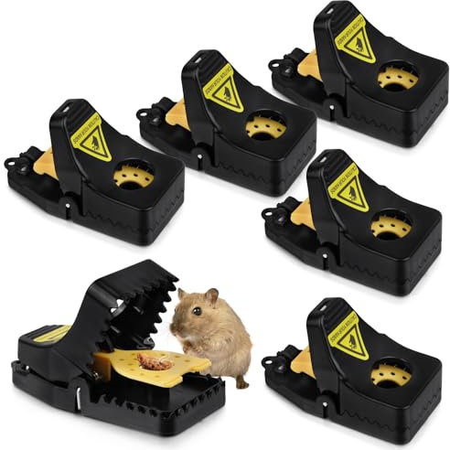 flintronic Rat Trap, 6 PCS Trampas para Ratones, Juego de Trampa para Ratones con Cebo, Trampas para Rata,Trampa Reutilizable para Ratón, para del Hogar/Ático/Garaje/Interiores y Exteriores