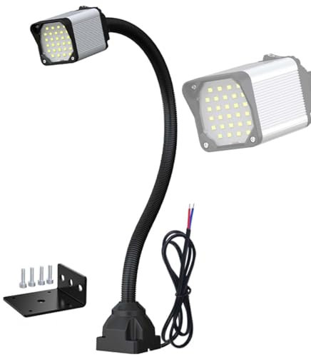 Lampada Da Lavoro A LED 24-36V, Lampada Da Macchina Impermeabile 8W/12W, Lampada A Collo Di Cigno Flessibile A 360° Per Fresatura Di Tornio, Trapano A Colonna, Illuminazione Industriale(Color:8W)