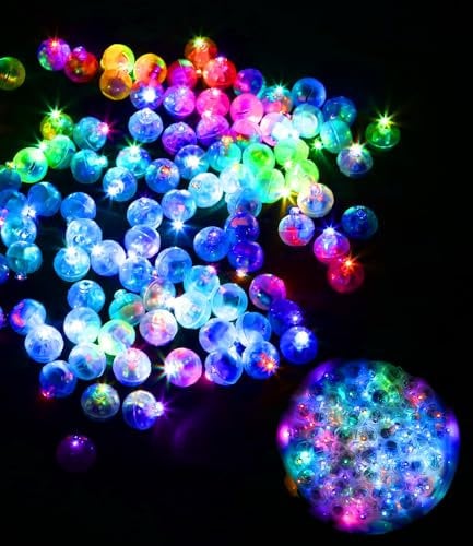 SOBEAU 150 Stück LED Ballons Lichter,Mini Led Ballonlichter Bunte Runde,LED-Ballon-blinkende Party lichter,Geeignet für Geburtstag, Hochzeit,Halloween, Weihnachten Dekoration (farbig)
