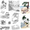 CRASPIRE Sea Beach Summer Klarer Gummistempel Vintage Kokospalmenschale Transparente Silikonsiegel Stempel Retro Für Journaling Kartenherstellung DIY Scrapbooking Handgemacht Fotoalbum Notizbuch Dekor
