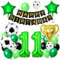 Fußball Luftballon 11 Jahre, Folienballons Fussball, Geburtstagsdeko Fußball 11, Trophäe Luftballon, Ballons Grün Schwarz, für Kinder Junge Geburtstag Party Dekoration