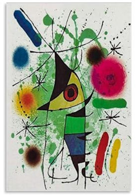 WANGLIDD Joan Miro Surrealismus-Poster, der singende Fisch, Leinwand-Kunstdruck, Foto, Bild, Gemälde, Raumdekoration, Heimdekoration, ungerahmt, 20 x 30 cm