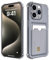 DEVASO Coque pour iPhone 15 Pro avec Porte Cartes, Souple TPU Silicone Transparente Protection de la Caméra Étui Portefeuille Lentille Anti-Rayures Carte Housse, Noir
