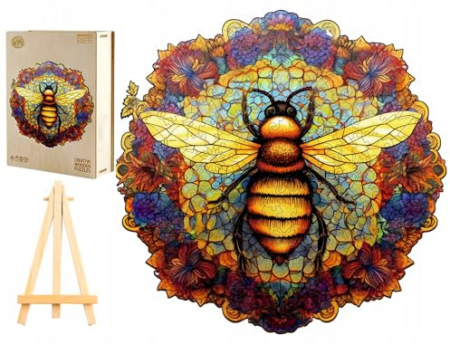 PASJO - Holzpuzzle Erwachsene mit Mandalamotiv 300 Teile 38,5x24,5 cm - Geschenkidee für Kinder - Holz Puzzle Mandala - Einzigartige Tierförmige Holz-Puzzle - Creative Jigsaw aus Holz für Erwachsene