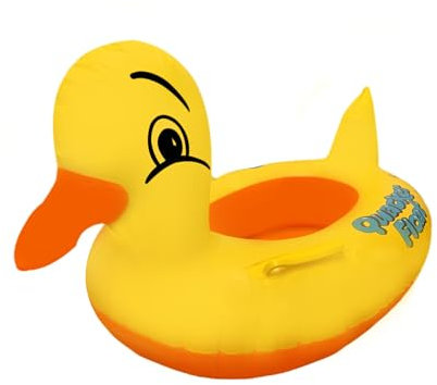 Baby Inflatable Duck Swimming Ring Circle Seat Pool Float Summer Kids Water Raft Floating Funny Toy Inflatable Baby Swimming Float (Yellow Duck with Handles)