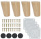 Luabue 4 Piezas Patas para Muebles Madera 8cm Patas de Madera para Muebles con Placa de Montaje y Tornillos Patas de Muebles para Sofá Mesa de Té Armario Mesas y Sillas