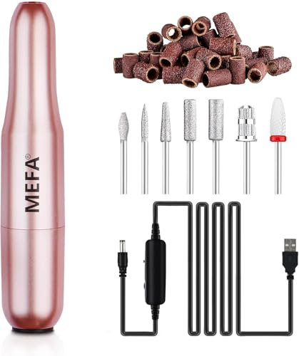 MEFA Nail Drill, 16 PCS Kit Electric Nail Drill with Nail Drill Bits, Portable Electric Nail File Professional, 20000RPM Manicure Pedicure Nail Set Efile Nail Drill for Home Salon