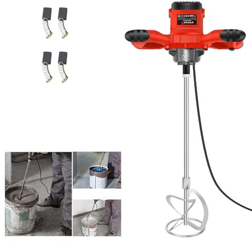 Agitatore, miscelatore per pittura e malta, 2600 W, mescolatore manuale per malta per calcestruzzo, trasmissione a 6 marce 0-1700 giri/min, filettatura M14, agitatore a onda, Ø 120 mm, malta per
