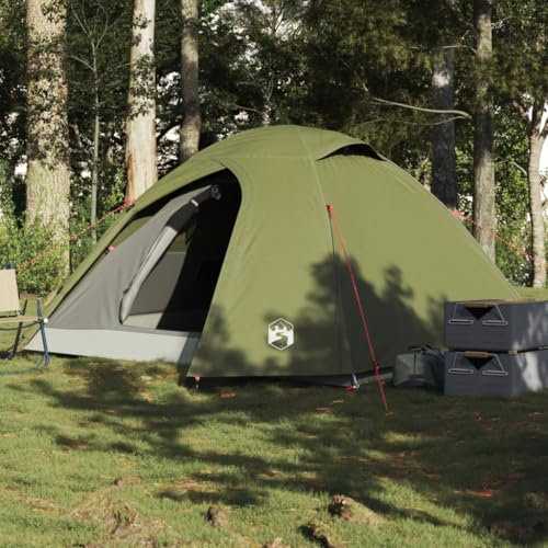 Somanki Kuppel-Campingzelt 3 Personen Olivgrün Wasserdicht, Caming Zelt, Camping Tents, Camping-Zelt - 4009615