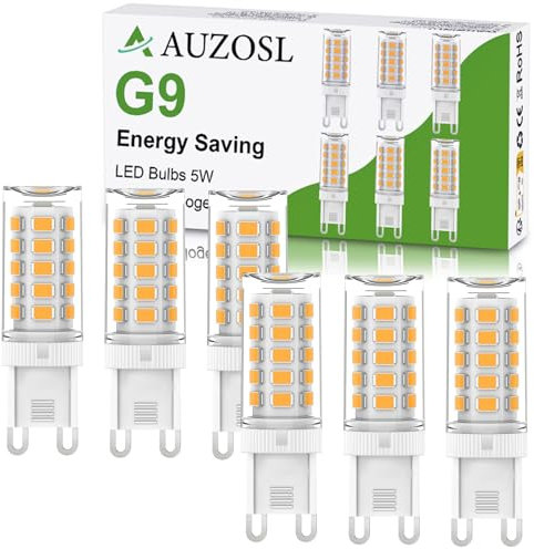 AUZOSL G9 LED Bulbs 5W 500LM Warm White, Energy Saving Light Bulbs for Home, LED Bulbs - Pack of 6 (Warm White)