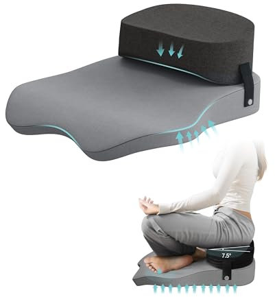 Strusery Meditationskissen Ergonomisch – Sitzkissen für Yoga & Büro, 54x60 cm, Bequemes Zafu für Kreuzbeinsitzen, Lotussitz & Bodensitz, Orthopädisch & Atmungsaktiv