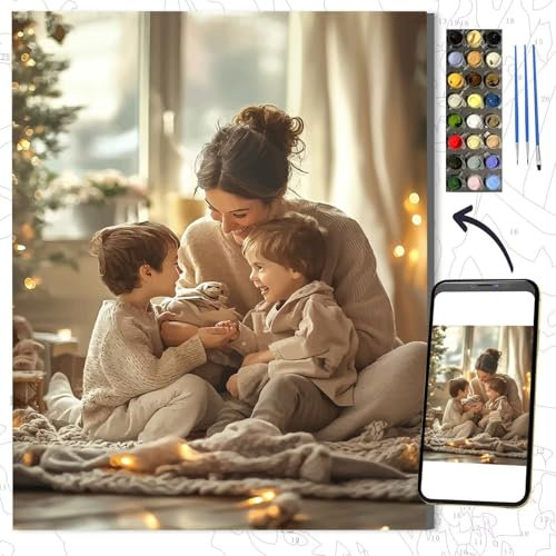 Peinture par Numero Adultes, Personnalisée Peinture par Numéros pour Adultes Kits, Kits de Peinture au Numéro Personnalisé Votre Propre Photo, Décoration de Maison/Différentes Tailles (60x110cm) L-56