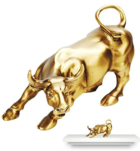 Dinchaakuarry Stierstatue von Wall Street – Glücksstier-Skulptur aus Harz | Lucky Feng Shui Bull Statue für Büro, Arbeitszimmer, Haus, Büro, , für Börsenliebhaber