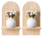 qiwuhai Wandregal Holz Boho Deko, Holzregal Wanddeko, Schweberegal Wand Regale, Pflanzenregal für Terrasse Deko Boho Style Wohnzimmer Kinderzimmer Schlafzimmer (Natur)
