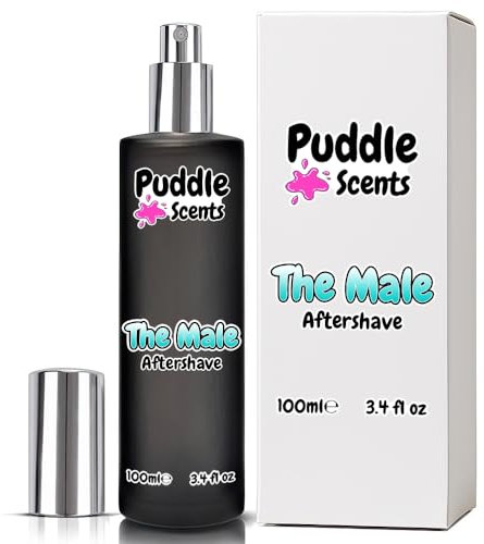 The Male Aftershave Spray - 100ml Parfum in Frosted Black Glass Bottle - Aftershave Scent - Branded Gift Box - Vegan Friendly - Puddle of Wax - Made in the UK