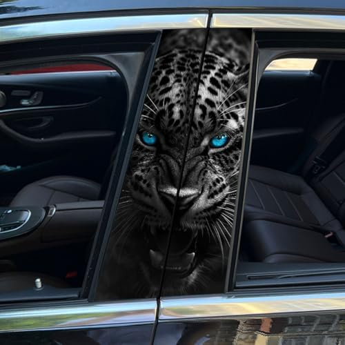 Löwe Auto Aufkleber Und Abziehbilder,Wasserdichte B-Säule Aufkleber,Leopard Personalisierte Fahrzeug Tür Säule (5,50x25cm)