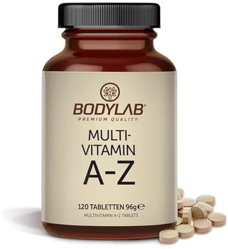 Bodylab24 Multi-Vitamin A-Z 120 Tabletten, Vitamin-Komplex für die einfache Versorgung, 13 essentielle wasser- und fettlösliche Vitamine in einem Supplement