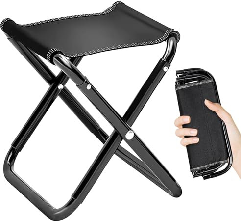 Healife Falthocker, klappbarer hocker Outdoor, Campinghocker klappbar für Garten, Strand und Reisen - Leicht & kompakt mit aufbewahrungsbeutel - Campingstuhl, Klapphocker Camping