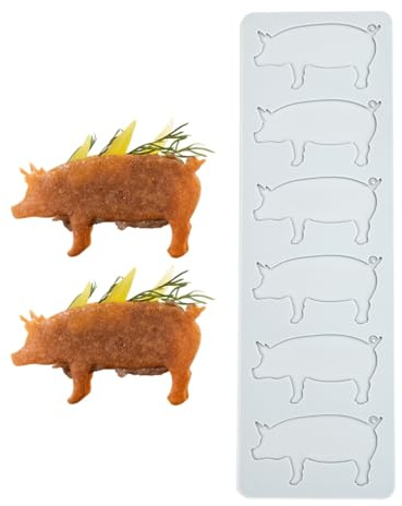 TUKE Stampo in Silicone con Pizzo Motivo Maiale Tappetino per Impressioni Fondente per Decorazione Torte, Cioccolato, Argilla, Artigianato in Resina - Strumento di Design Flessibile Grado Alimentare