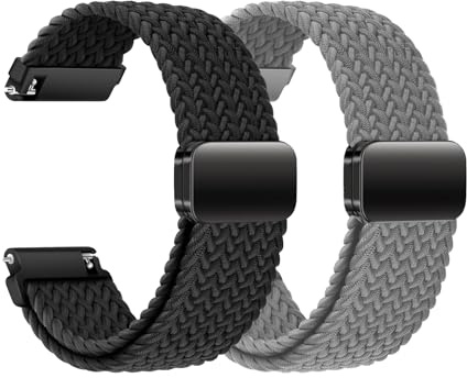 KUBFDL Nylon Uhrenarmband 22mm 20mm 18mm Elastisch Armband mit Magnetisch Verschluss für Damen Herren Schnellverschluss Smartwatches Ersatzarmband Verstellbares Atmungsaktive Sport Uhrenarmbänder