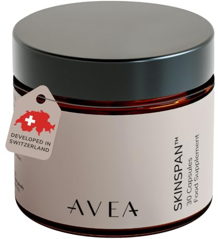 AVEA SkinSpan – Hautgesundheits-Supplement mit PhytoCellTec Md Nu, Hyaluronsäure, Ceramosides & Niacin – Fördert gesunde Haut & reduziert feine Linien & Falten – Mit 100% veganen Inhaltsstoffen