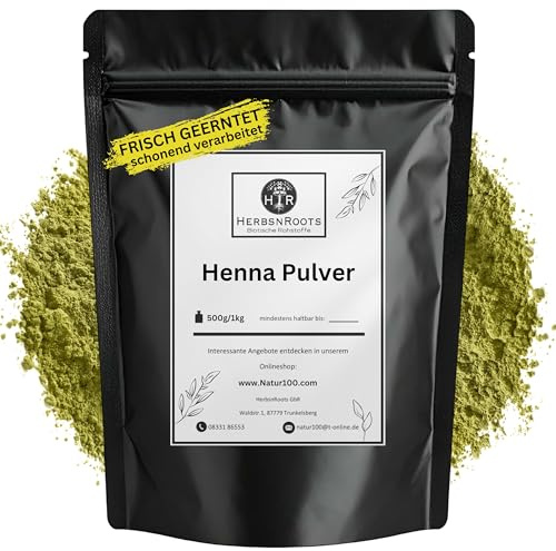 Neutrales Henna Pulver 500g • Farbloses Henna • Haarpflege ohne färben für schwaches Haar • bei Spliss & Haarbruch • Cassia Obovata • Natürlicher Conditioner • HerbsnRoots