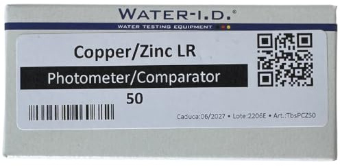 Copper Zinc LR Reactivo para tabletas PoolLab 2.0 – Reactivo de medición de zinc (en agua clorada) (0,00 – 1,00 mg/l (ppm)) – Vida útil: 2 años – 50 comprimidos (insertar el código del producto)