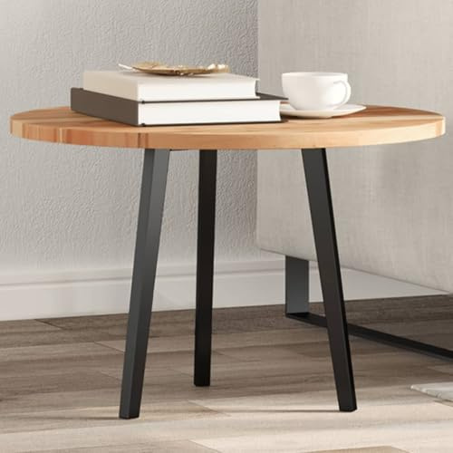 QUAHEAS Runde Tischplatte Massivholz Akazie Ø60x2 cm, natürliche Holzmaserung, robust, langlebig, ideal für Esstisch, Beistelltisch, Bistrotisch, Pflegeleichte Oberfläche