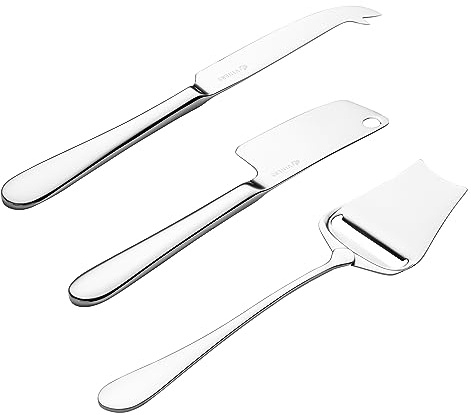 Viners Select 3 Piece Cheese Knife Set | Stainless Steel Cheese Knives | Pronged, Hard & Slicing Knives | Teardrop Handle Design | Mirror Finish | Dishwasher Safe | Gift Boxed Cheese Serving Set