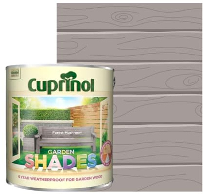 Milena Garden Shades Fence Paint, Shed Paint, 6 Year Weatherproof Exterior Wood Treatment, Water Based Matt Finish Paints for Wood Stain, 2 Coats Recommended (Forest Mushroom, 1 Liter)