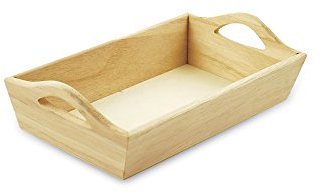 Multicraft Imports – Adornos se Puede Pintar Bandeja con Asas de Madera, 8 – 1/8 por 4 – 5/8 por 2 – 1/8-inch